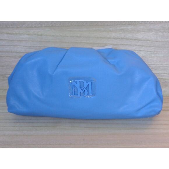 Badgley Mischka Handbag Wrapped Frame Clutch Chain Strap Shoulder Bag Purse Blue - Picture 1 of 6